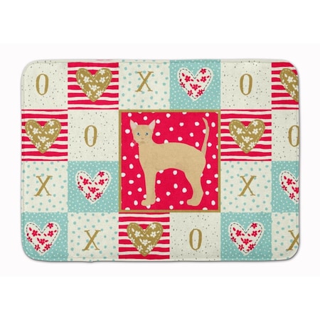 Carolines Treasures 19 x 27 in. German Rex No.2 Cat Love Machine Washable Memory Foam Mat CK5621RUG